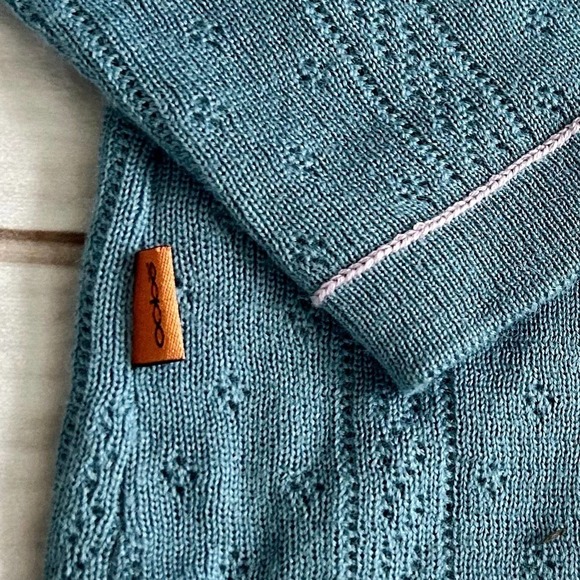 Oobe Henley fitted wool blend lightweight knit eyelets prep base layer Large‌‌‌ - Picture 8 of 10